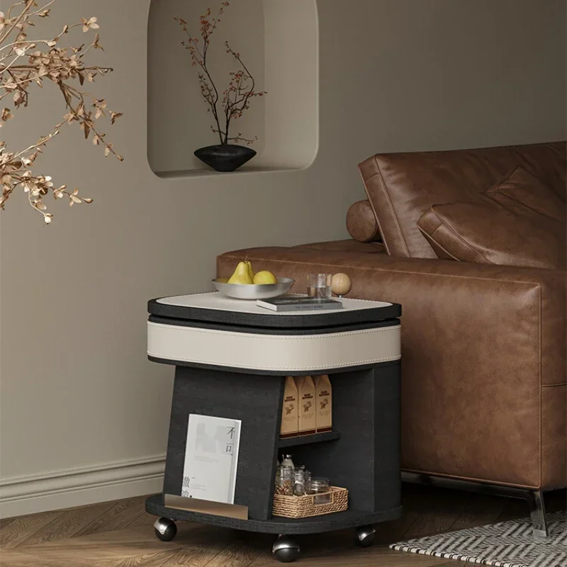 Advanced liftable accompanying cart small apartment sofa side table