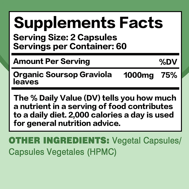 Soursop Graviola - تعزيز المناعة يعزز الهضم وصحة الخلوية، وتحسين المزاج وتخفيف التوتر #2