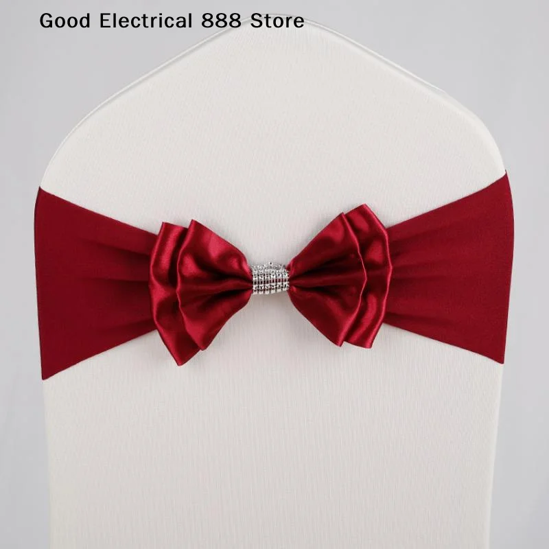 Spandex Chair Sash Sophisticated Wedding Chair Sash Satin Chair Ribbon Multifunctional Double Layer Bow Tie For Banquets Halls