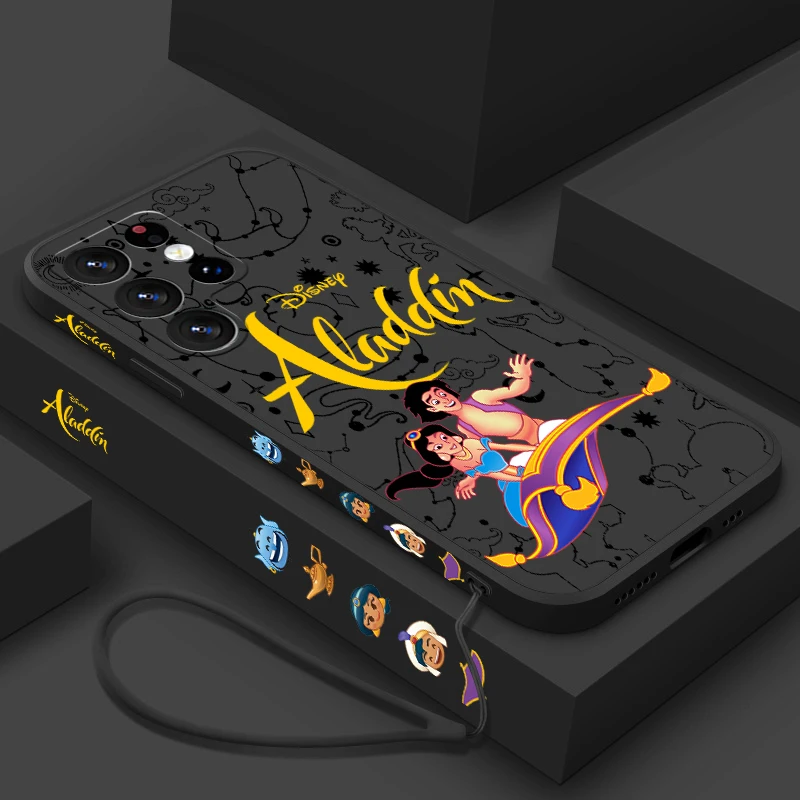 Disney Handsome Aladdin Liquid Left Rope Phone Case For Samsung S10 S20 S21 S22 S23 S24 S10e Plus Lite Ultra FE Shell Soft Cover image 3