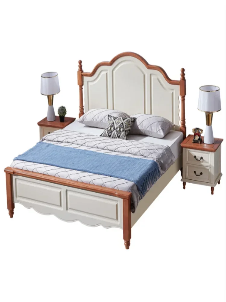 

Queen bed storage bed moisture-proof, furniture air pressure, Mediterranean solid wood bed strong