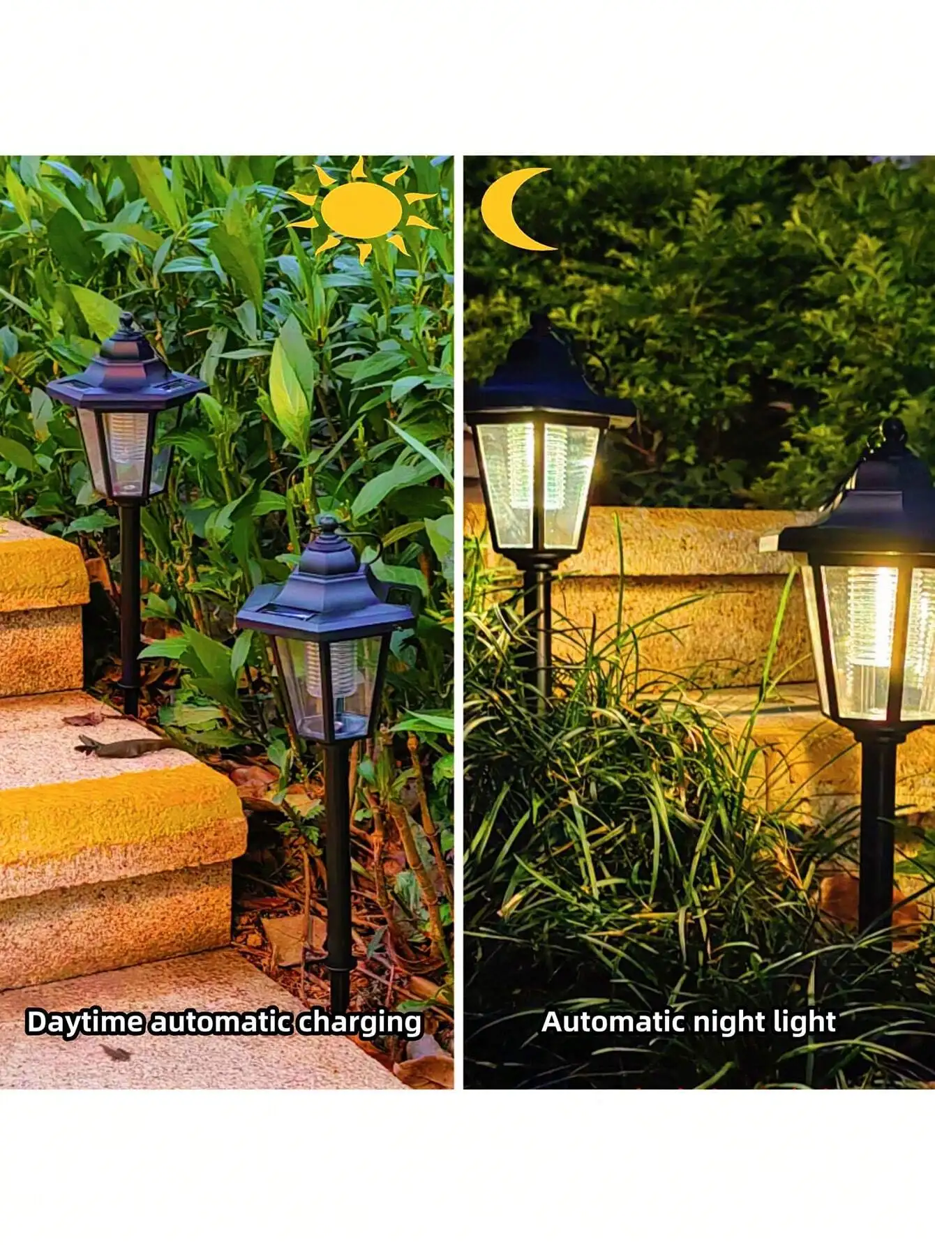 عبوتان من مصابيح المسار الشمسية: تشغيل/إيقاف تلقائي، ديكور ساحة/فناء خارجي، مصابيح مناظر طبيعية للهالوين/عيد الميلاد