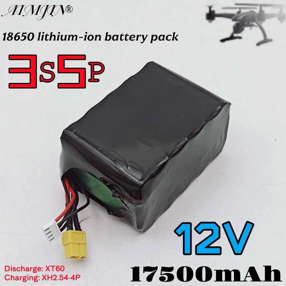 

Самая продаваемая литий-ионная аккумуляторная батарея 3S5p 12 В 18650 емкостью 17500 мАч с защитной платой литиевой батареи Bms.