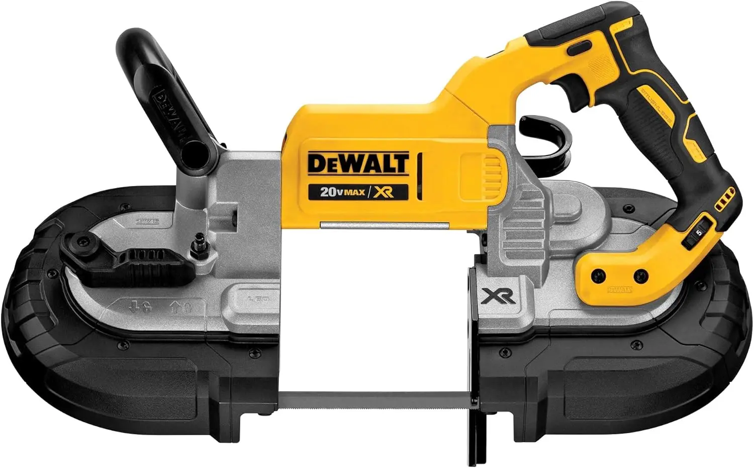 

DEWALT 20V MAX Band Saw, 5" Cutting Capacity, Integrated Hang Hooks, Portable, For Deep Cuts, Bare Tool Only (DCS374B)