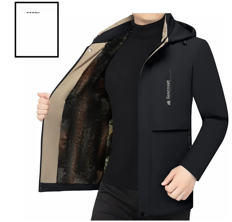Winter New Arrival Middle Aged Men High Grade Thick Warm Down Cotton Coat Father Style Male Casual Business Outerwear For Daily