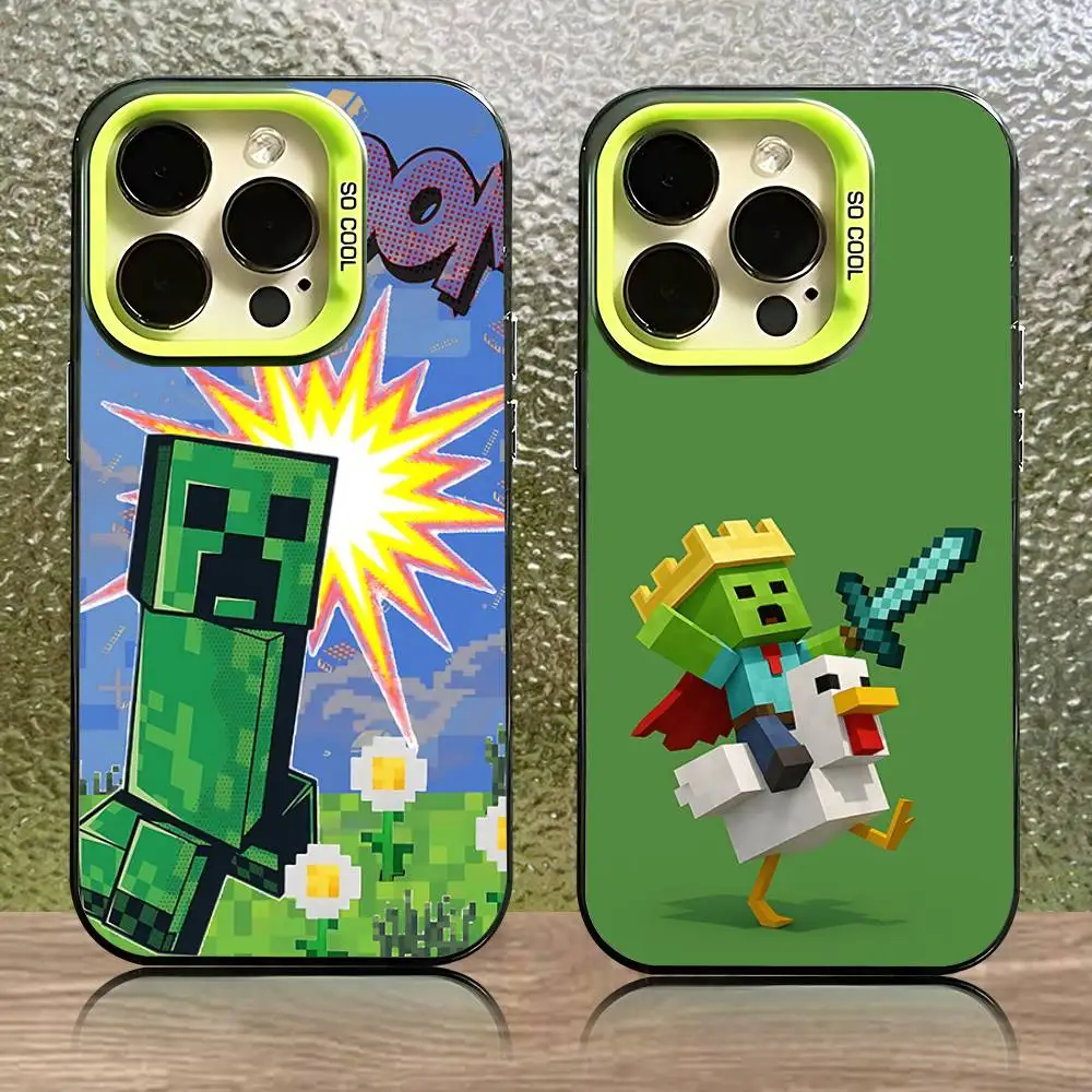 

Green Pixel Monster Phone Case For iPhone 16,15,14,13,12,11,Pro,Max,Plus,Mini,SE Green Candy Matte Shockproof Cover