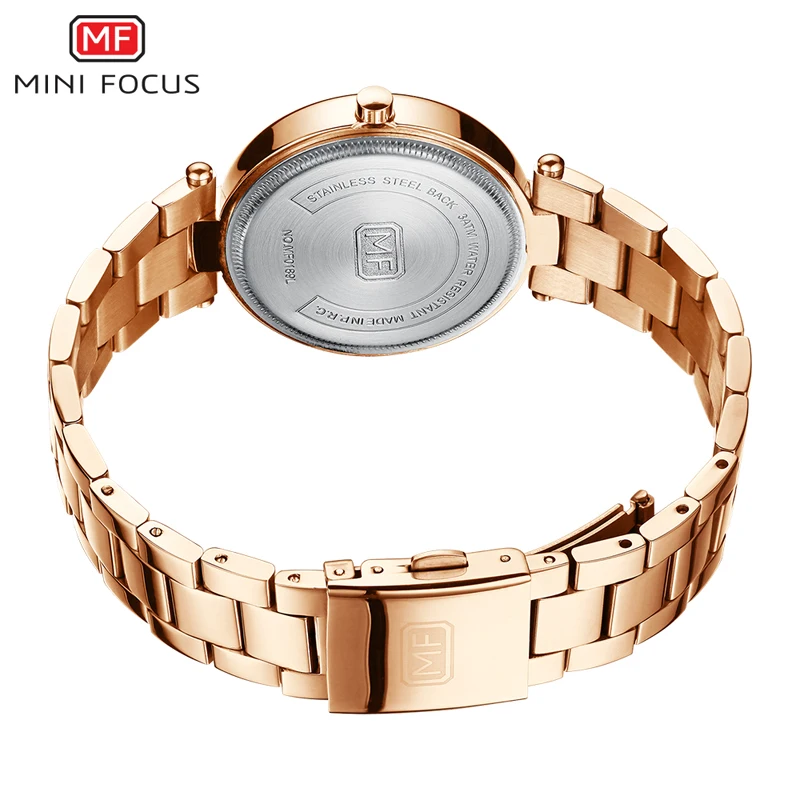 MINI FOCUS 0189L Women's Stainless Steel Strap Watch Waterproof Luxury Quartz Watch Women's Watch Relogio Feminino Luxury