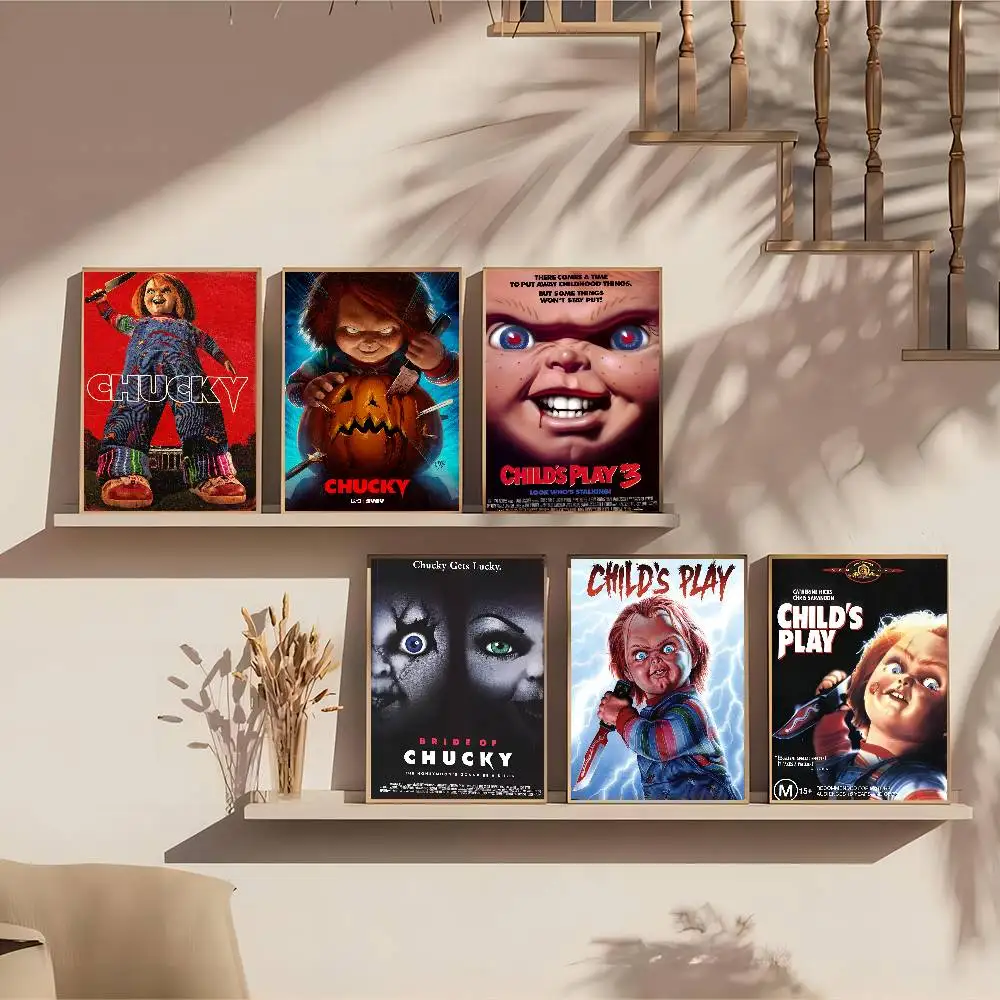 Chucky Horror Movie Anime Posters Sticky Whitepaper Sticker DIY Room Bar Cafe Kawaii Room Decor
