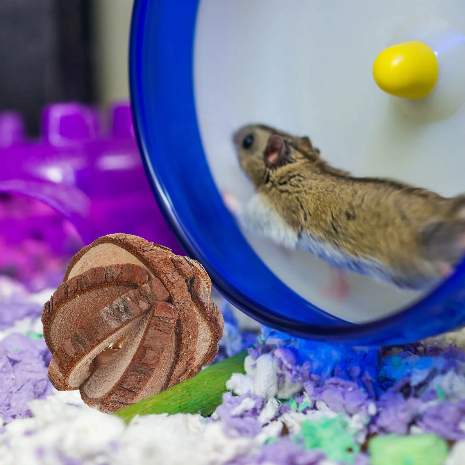 

Natural Wooden Teeth Grinding Plaything for Hamster Rabbit Chinchilla Small Pet Molar Health Durable Safe Chew Gift