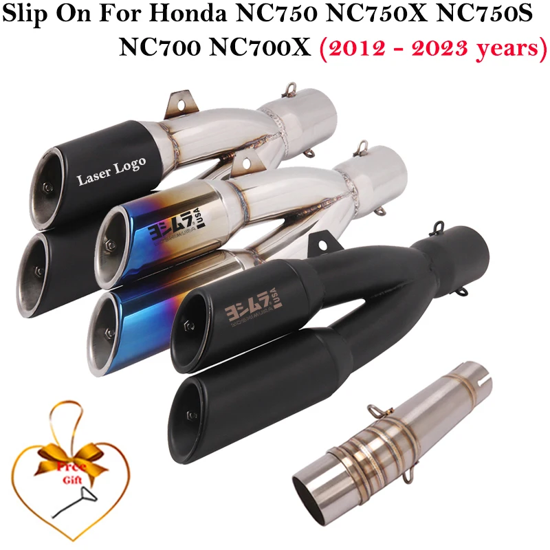 Slip On For Honda NC700 NC700X NC750 NC750X NC750S 2012 - 2023 Motorcycle Exhaust Escape Middle Link Pipe Muffler DB Killer