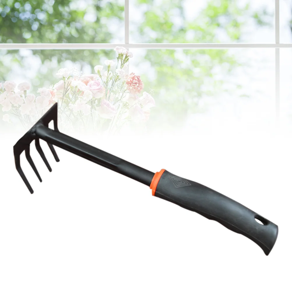 

Garden Steel Rake Garden Tool Cultivator with Short Handle Small Mini Rake