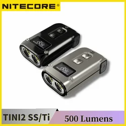 Nitecore-Tini2 Ti Chaveiro Light, Tipo-C Recarregável, EDC Compact Titanium Alloy LED Lanterna, 500Lumens