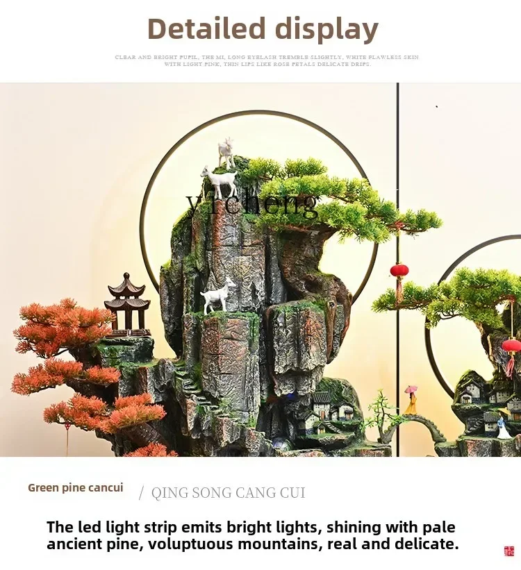 rockery flowing water fountain fish tank living room feng shui wheel entrance alpine circulation waterscape ornament