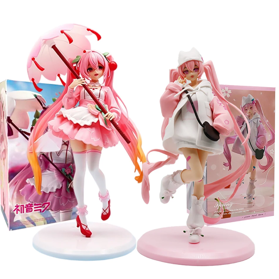 Auf Lager: Anime Hatsune Miku Hands Cherry Umbrella Sweatshirt Actionfigur Modell Spielzeug Niedliches Action-Modell PVC Sammlerstück Geschenk