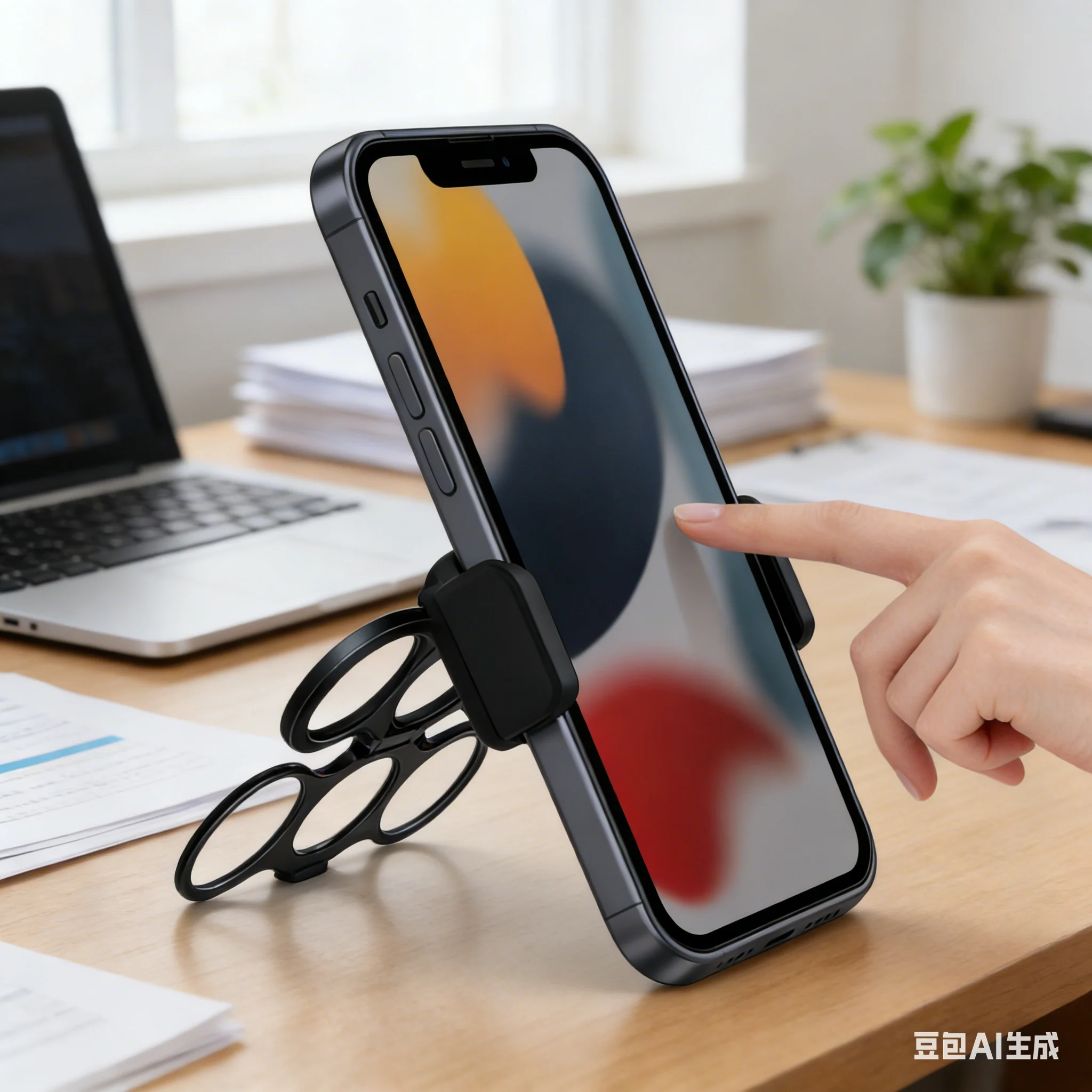 

1 Pc Phone Holder Metal 360° Rotating Three-Finger Back Clip Buckle Foldable Kickstand Loop Mobile Phone Support Bracket