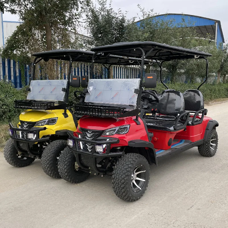 Newest Design Factory Custom Gasoline Lift Golf Cart & Street Legal Hunting 4 Seater Off Road Lithium Battery Electric Golf Cart