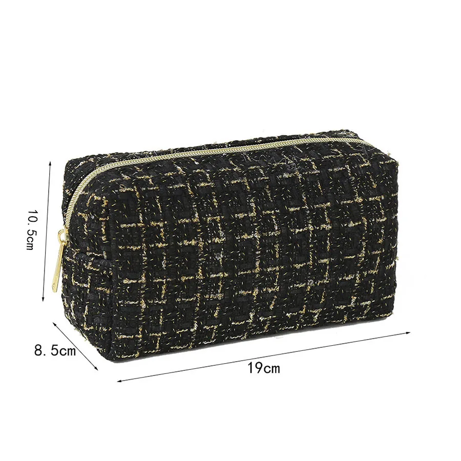 Borsa per trucco con pochette da donna alla moda Borsa per cosmetici Borsa per articoli da toeletta da viaggio portatile di grande capacità Astuccio per matite per studenti