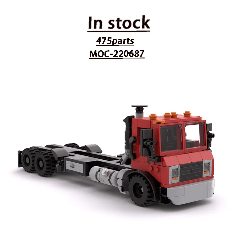 

MOC-220687 Новая классическая модель грузового мини-полуприцепа из строительных блоков, 475 деталей, подарок для мальчиков на день рождения или Рождество