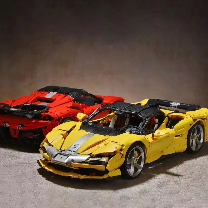 Creative static model of a two-color sports car, challenging assembly model, educational toy figurine, birthday gift