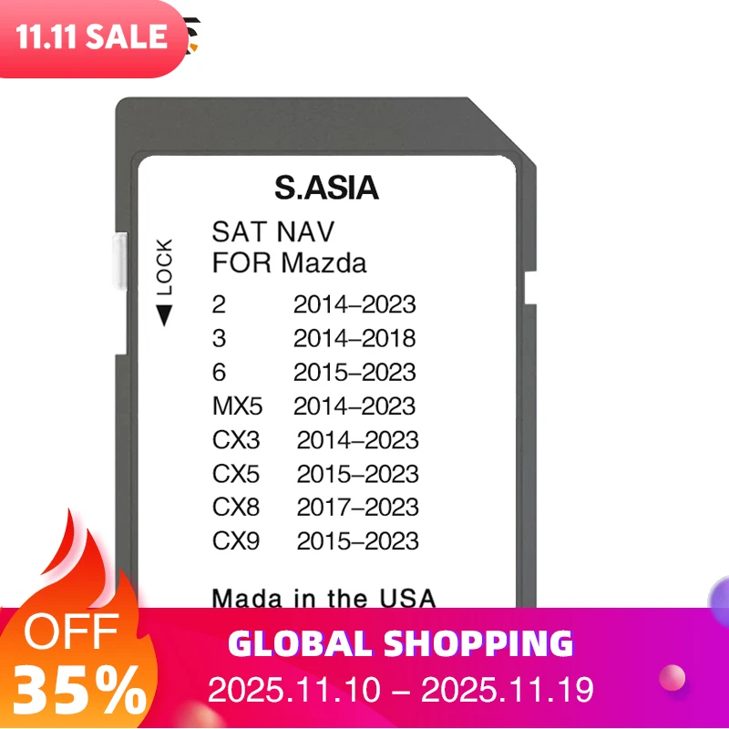

South Asia Map GPS 2023 for Mazda Connect1 system Navigation SD Card Update Vehicle Sat Navi