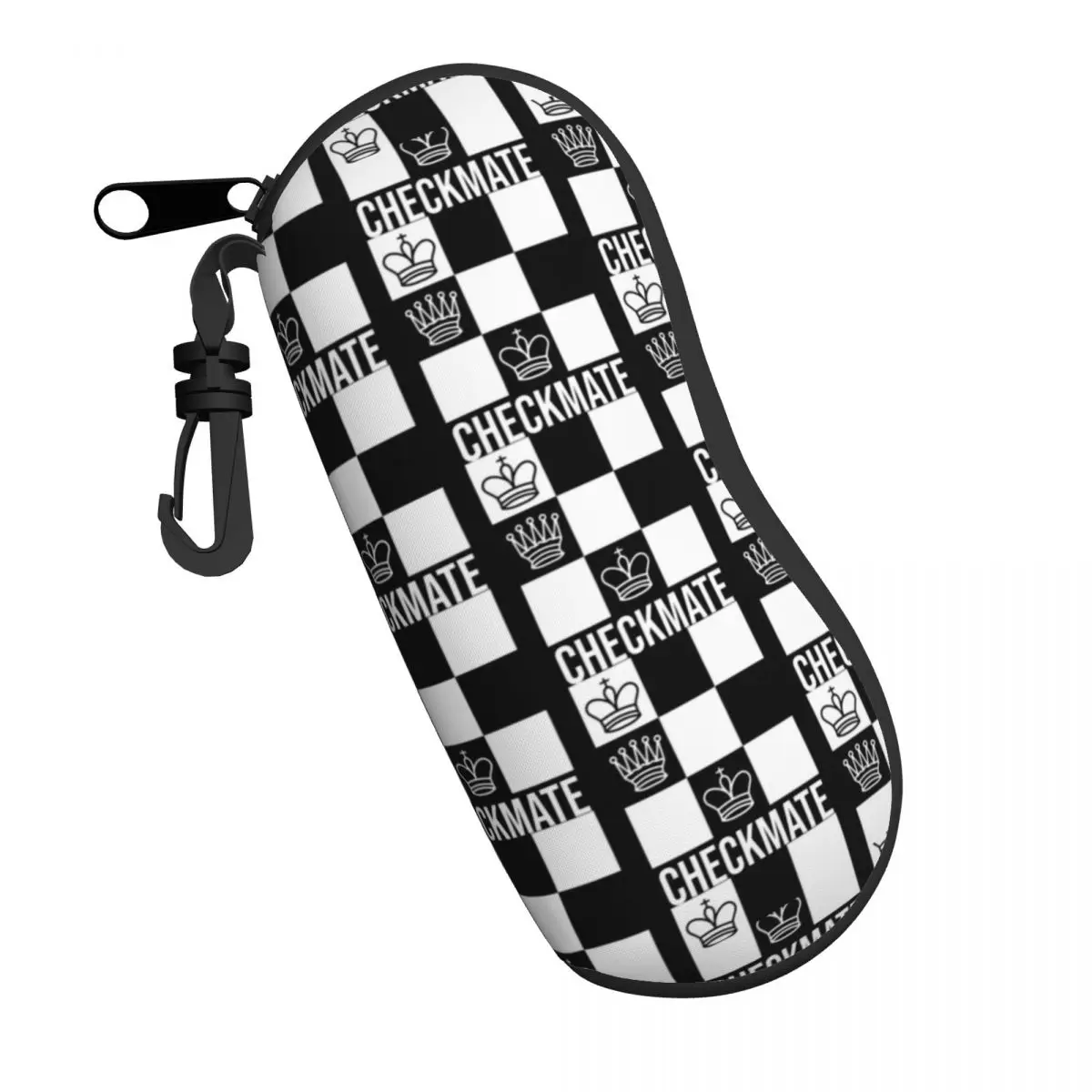 Custom Checkmate Chess Board Shell Glasses Case Unisex Fashion Game Chessboard Eyeglasses Case Sunglasses Protector Box