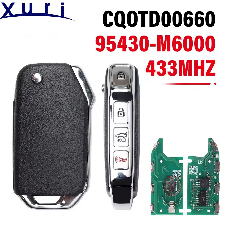 

Xuri 95430-M6000 для Kia Forte 2018 2019 2020 2021, смарт-ключ-брелок CQOFD00430 CQOTD00660 433 МГц, без чипа