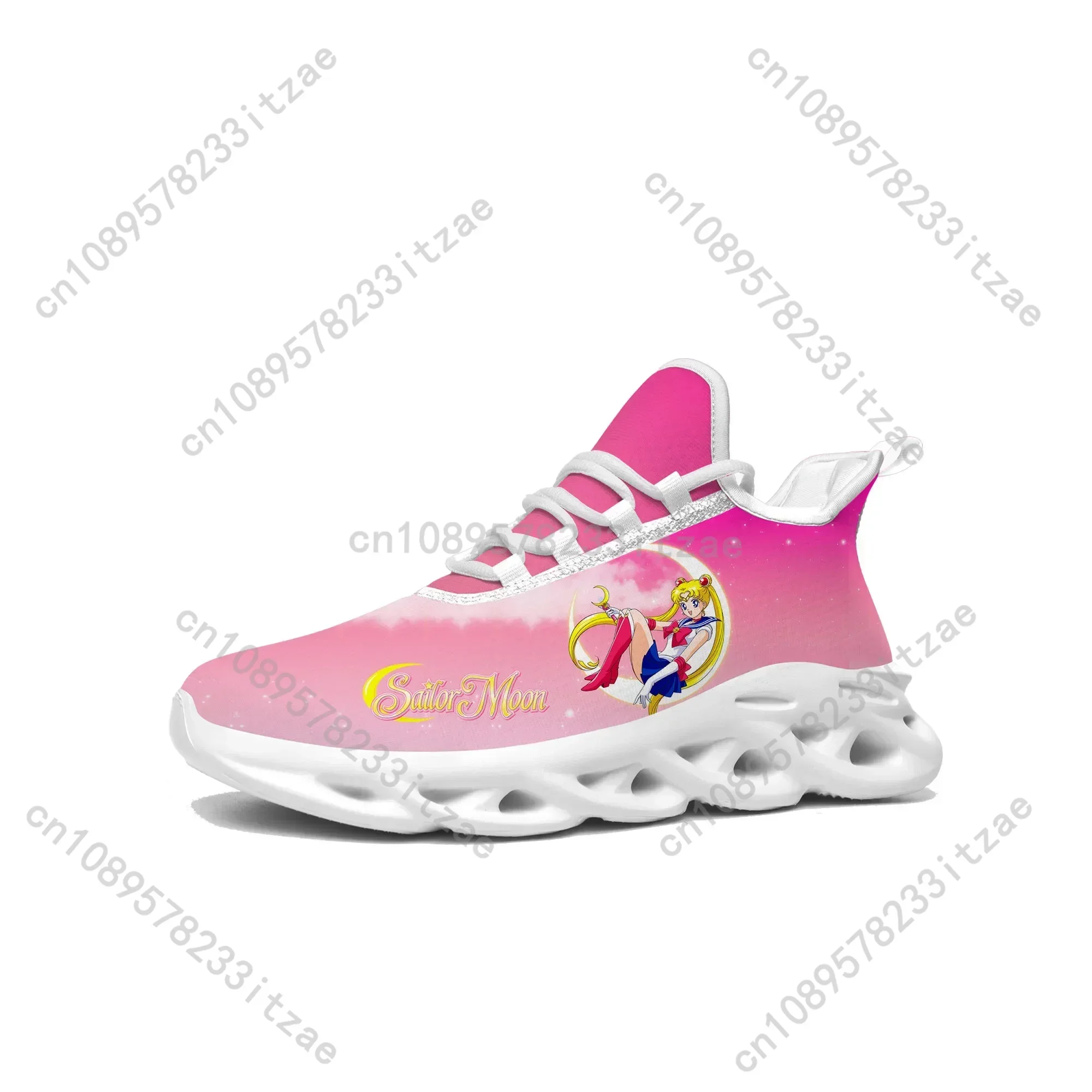 

Anime Moon Japanese Manga Cartoon Sailor Flats Sneakers Cartoon Mens Womens Sports Running Shoes Sneaker Customized Made Shoe