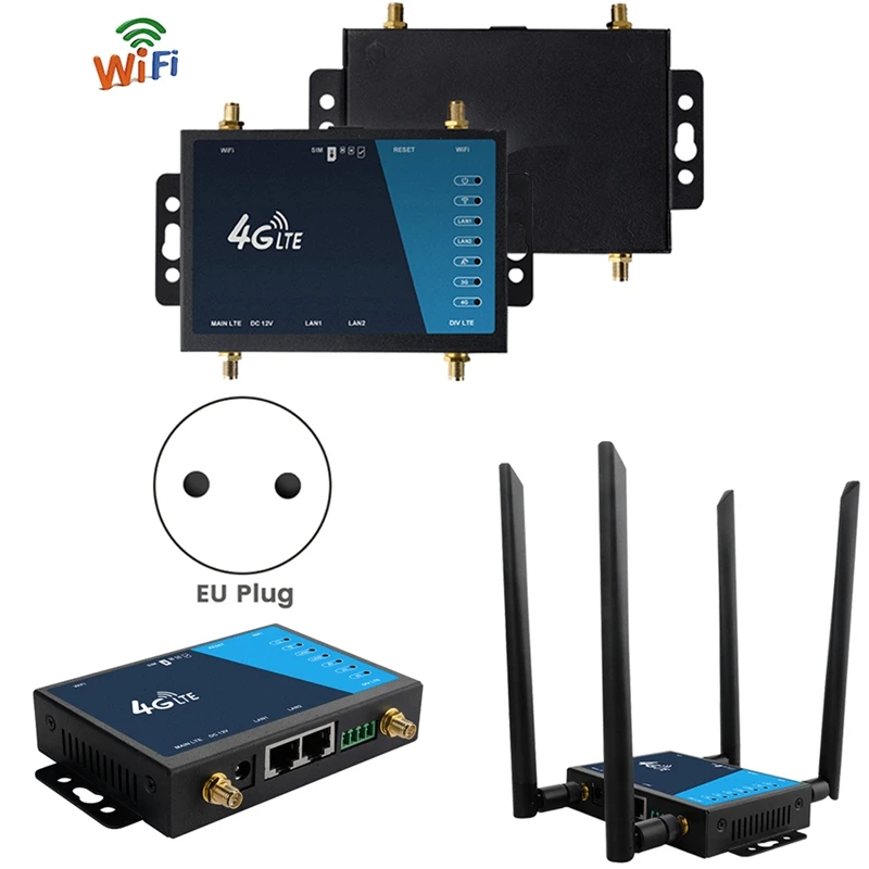 Retail 4G Wifi Router Industrial Grade 4G Broadband WIFI Wireless Router 4G LTE CPE Router With Sim Card Slot Antenna