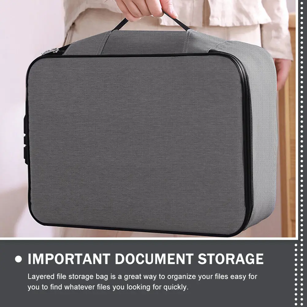 

Combination Lock Document Box Portable File Storage Organizer for Passports Birth Certificates Photos Important Papers Safe