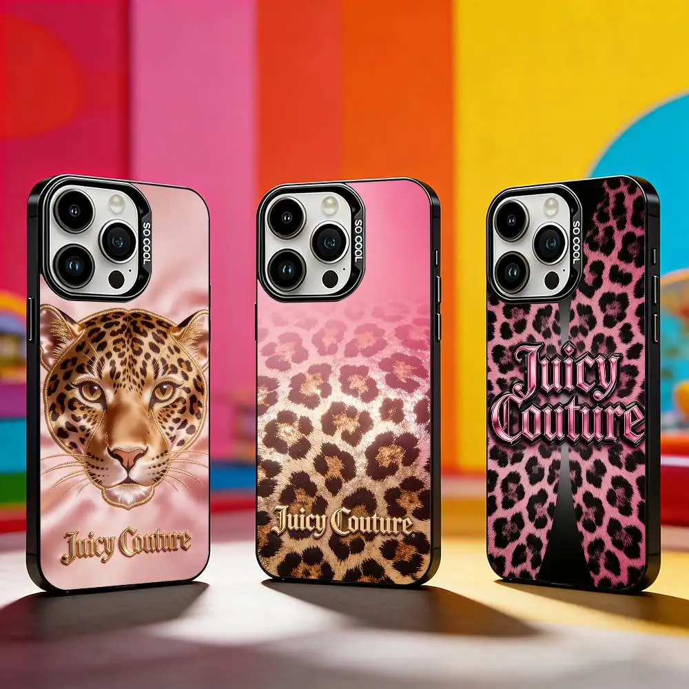 

Y2K Vintage J-Juicy Couture Phone Case For iPhone 17,16,15,14,13,12,11 Plus,Pro Max,XS,Colored silver phone case