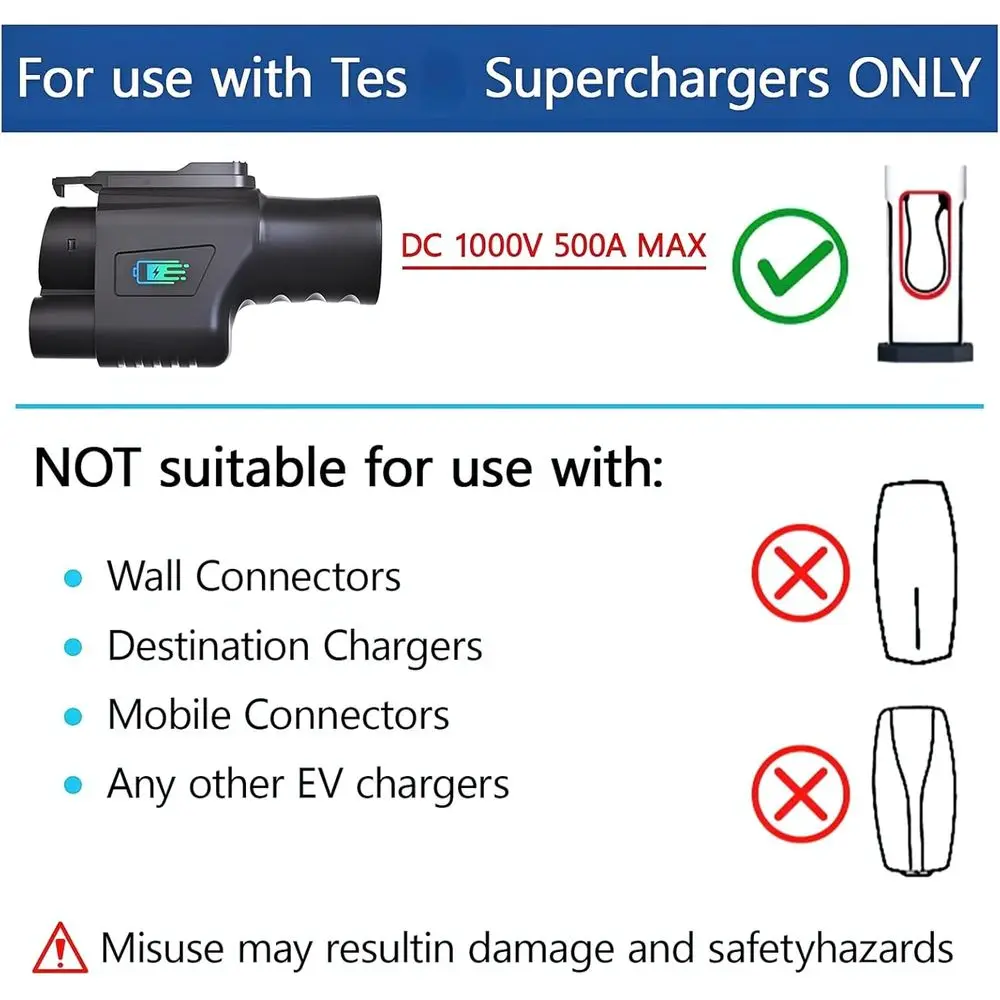 محول NACS إلى CCS، محول NACS إلى CCS للمركبة الكهربائية لشاحن Tesla Supercharger، Max 500Amps-1000V لـ Tesla V3/V4 DC Fast Cha