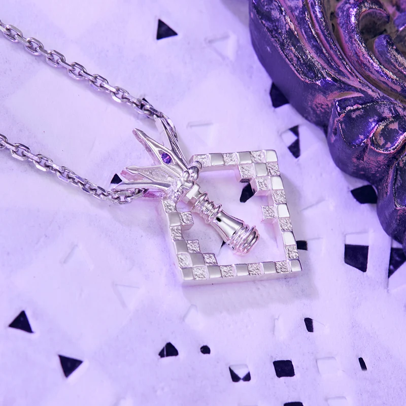 No Game No Life Sora Shiro Chess Anime Pendant Necklace 925 Sterling Silver Manga Role Action Figure Gift