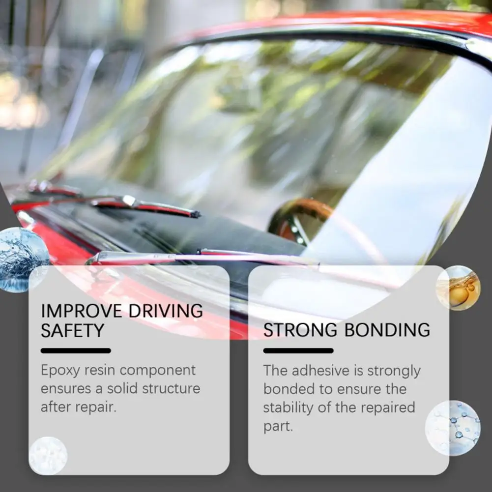 Car Windshield Repair Kit for Cracks Chips UV Glass Repair Fluid Permanent Bonding Prevents Further Spreading DIY Tool view 5