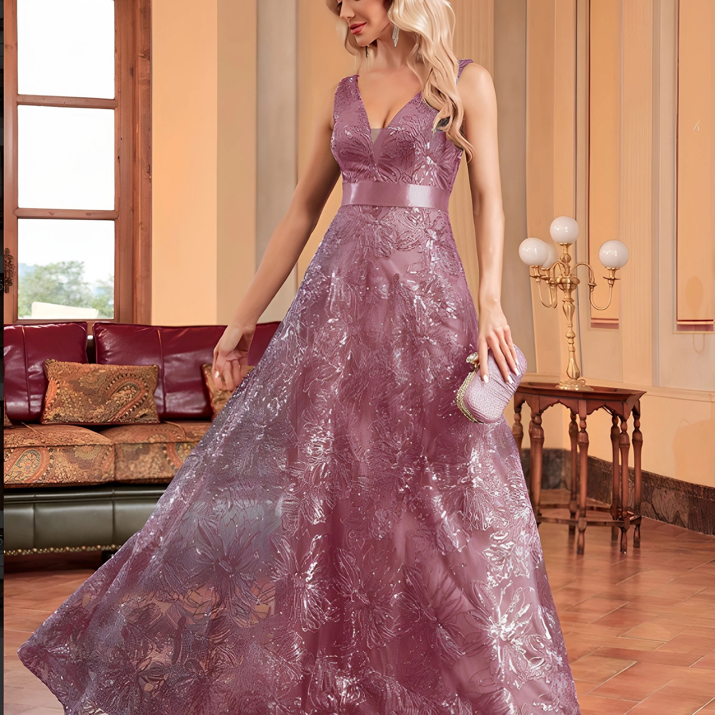 

Вечернее платье для выпускного вечера, свадьбы, дня рождения, вечера, круглое, из синтетического волокна, с низкой талией, КТВ, свадебное платье, подарок на ужин