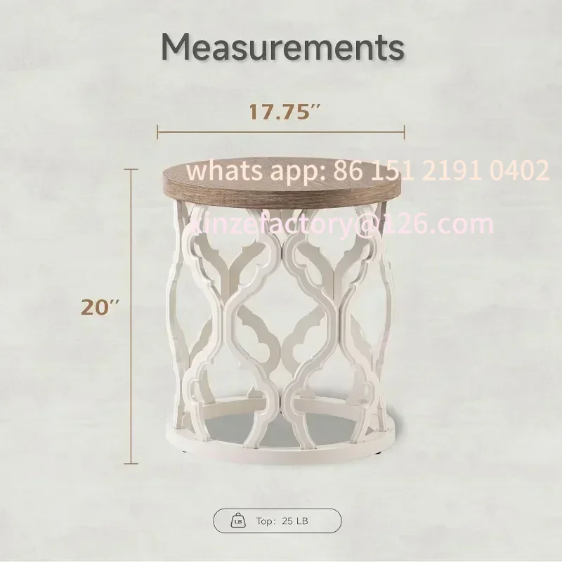 Anpassbare Retro Distressed Holz Seite Wohnzimmer Balkon Hause Lagerung Rack Couchtisch Runde Hohl Kreative Kaffee