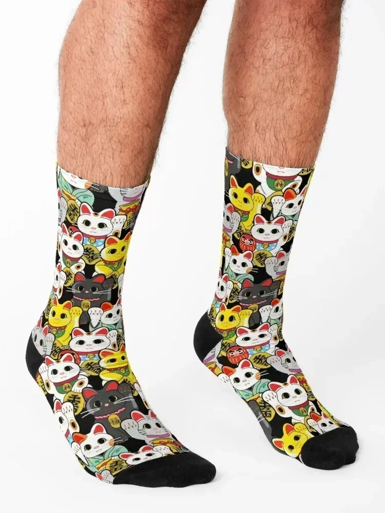 Lucky Cat / Maneki Neko chaussettes hiphop bas chaussettes pour filles hommes