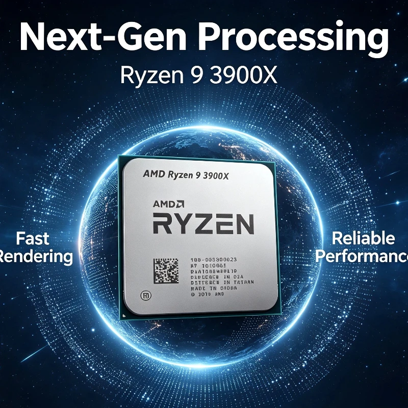 AMD Ryzen 9 3900X Processor 3.8GHz Base Frequency 12 Core 24 Thread AM4 Desktop Tray CPU No Fan