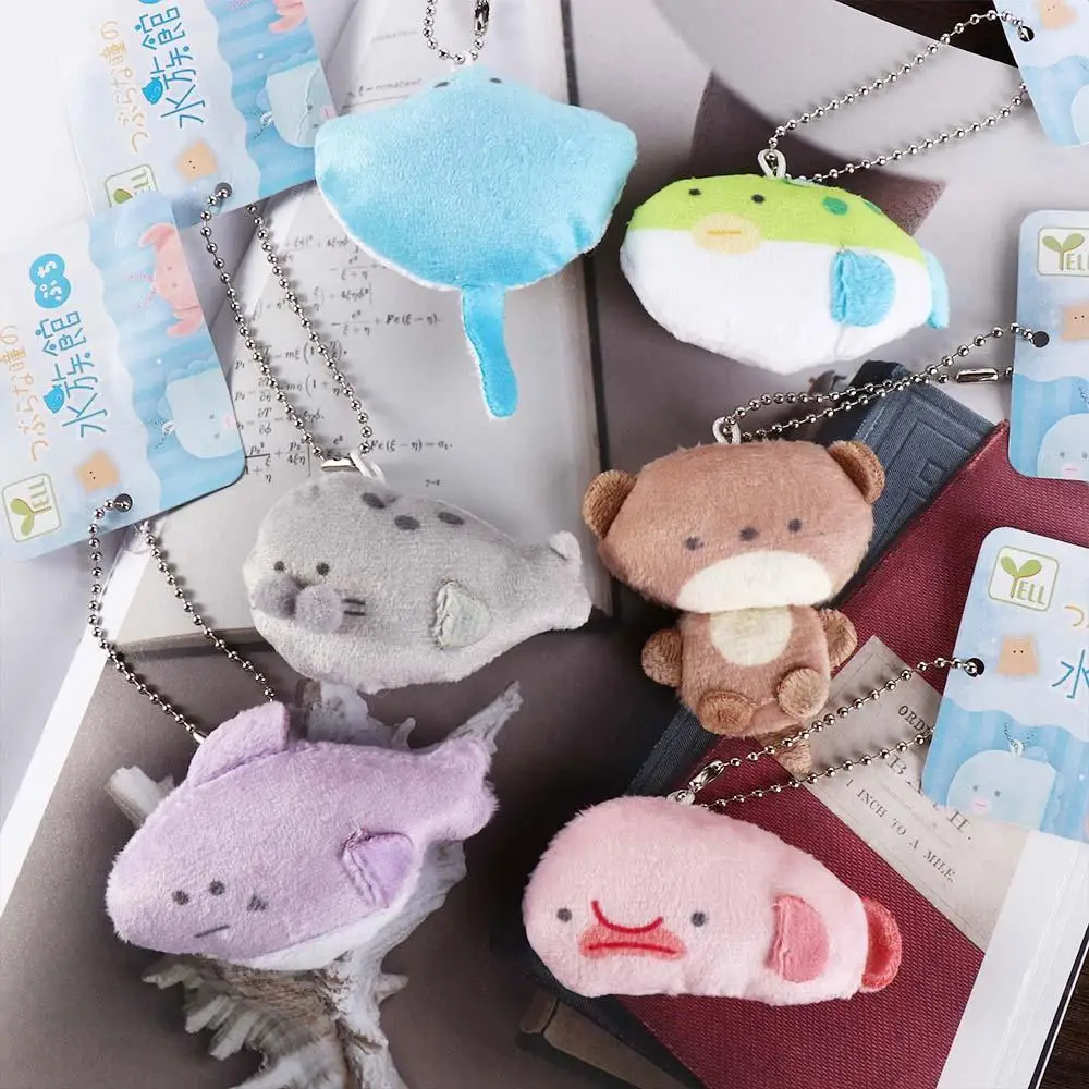 Cartoon Aquarium Plushies Pendant Blobfish Plush Stuffed Penguin Fish Plush Keyring Globefish Toys Kids