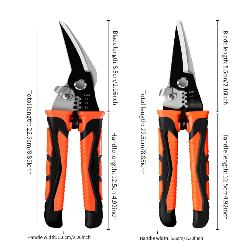 Iron Shears Stainless Steel Elbow Shears Wire Slot Iron Wire Scissors Straight Head Tin Scissors Multi-purpose image 6