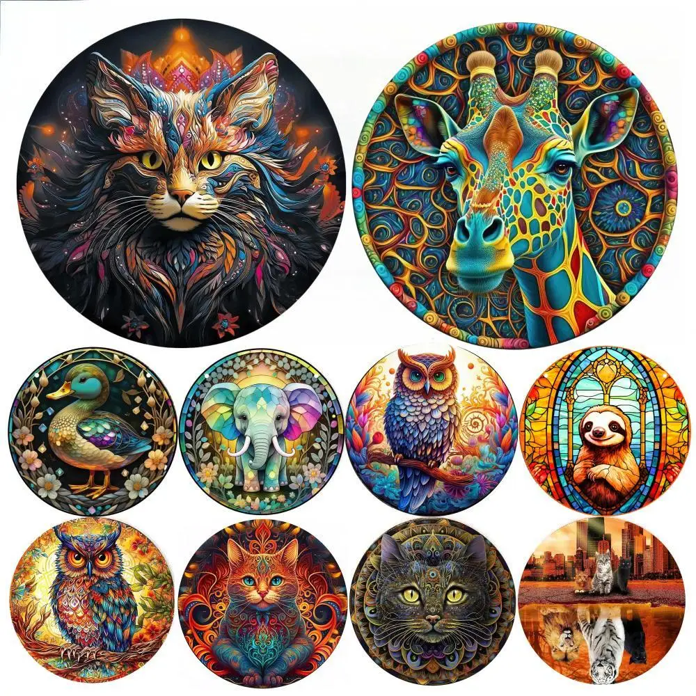Runde Metall Aluminium Zeichen Kunst Malerei Kranz dekorative Platten Eingang Dekor Geschenk Maske Thema für Bar Club Home Zimmer Wand Dekor