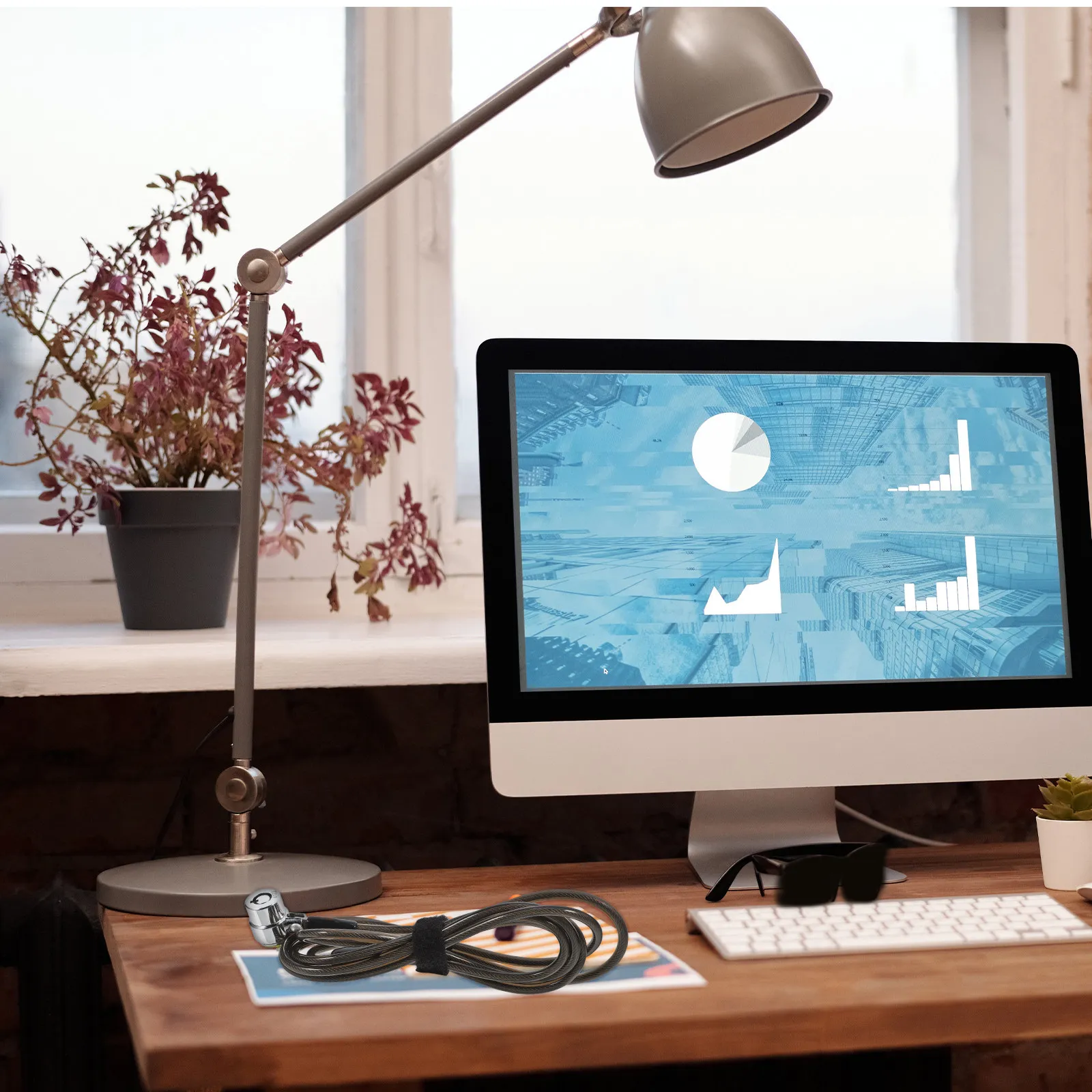 

2-метровый замок для ноутбука из цинкового сплава с утолщенным кабелем, защитный замок для компьютера, офиса, дома, защита от кражи