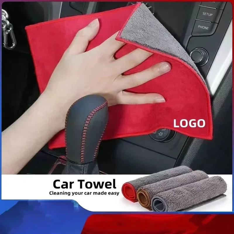 1Pcs Suede Fleece Microfiber Towel Car Styling Cleaning Rag Cloth For Tesla Model 3 Model S Model X Y Roadster SpaceX