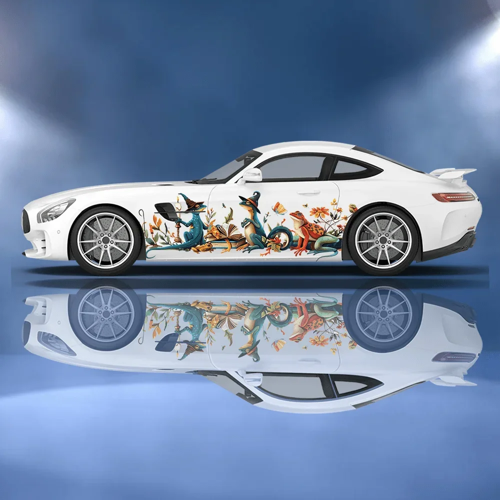 

Wizard Hat Magic Lizard Car Vinyl Wraps Decal Self-adhesive Anti Scratch Sticker Suitable for Trucks SUV Decor Auto Accessories