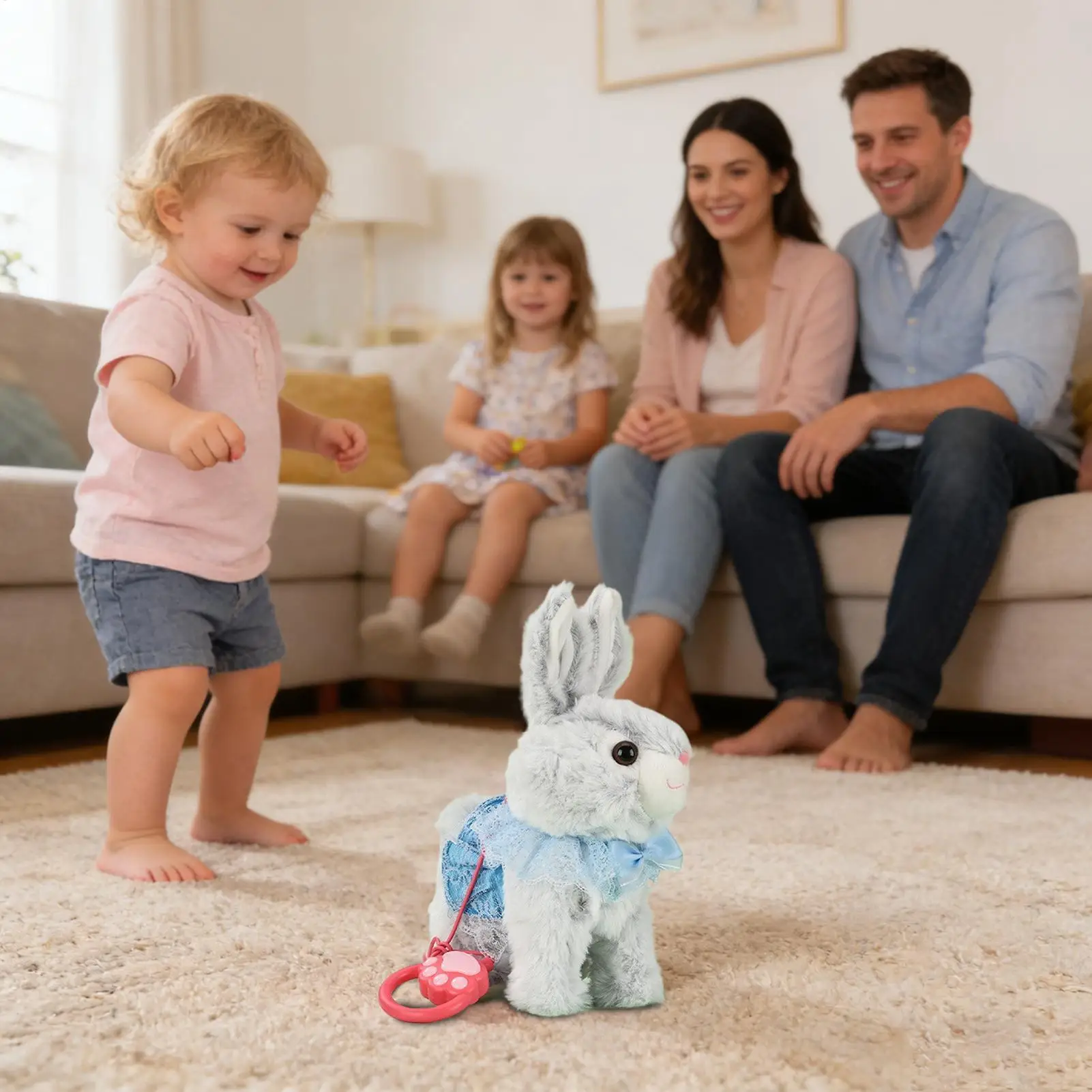 2026 ألعاب قطيفة إلكترونية لطيفة لعبة أرنب الحيوانات الأليفة التفاعلية ميزات الصوت والعمل لممتعة وقت اللعب ألعاب الأطفال الصغار للأطفال