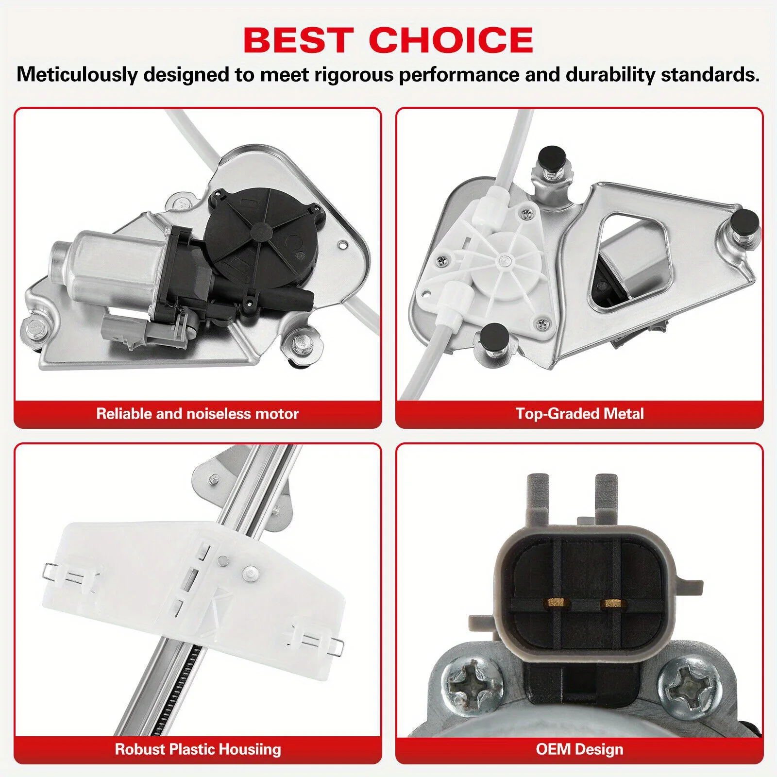زوج منظم نافذة الطاقة مع محرك لسيارة جيب ليبرتي الأمامية اليسرى اليمنى 2002-2007 #4