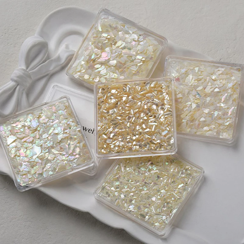 1 Box Shell Nail Art Deco Irregular Shell 3D Gem Glitter Piece Decal DIY Nail Decoration Decor Ongles Nail Charms