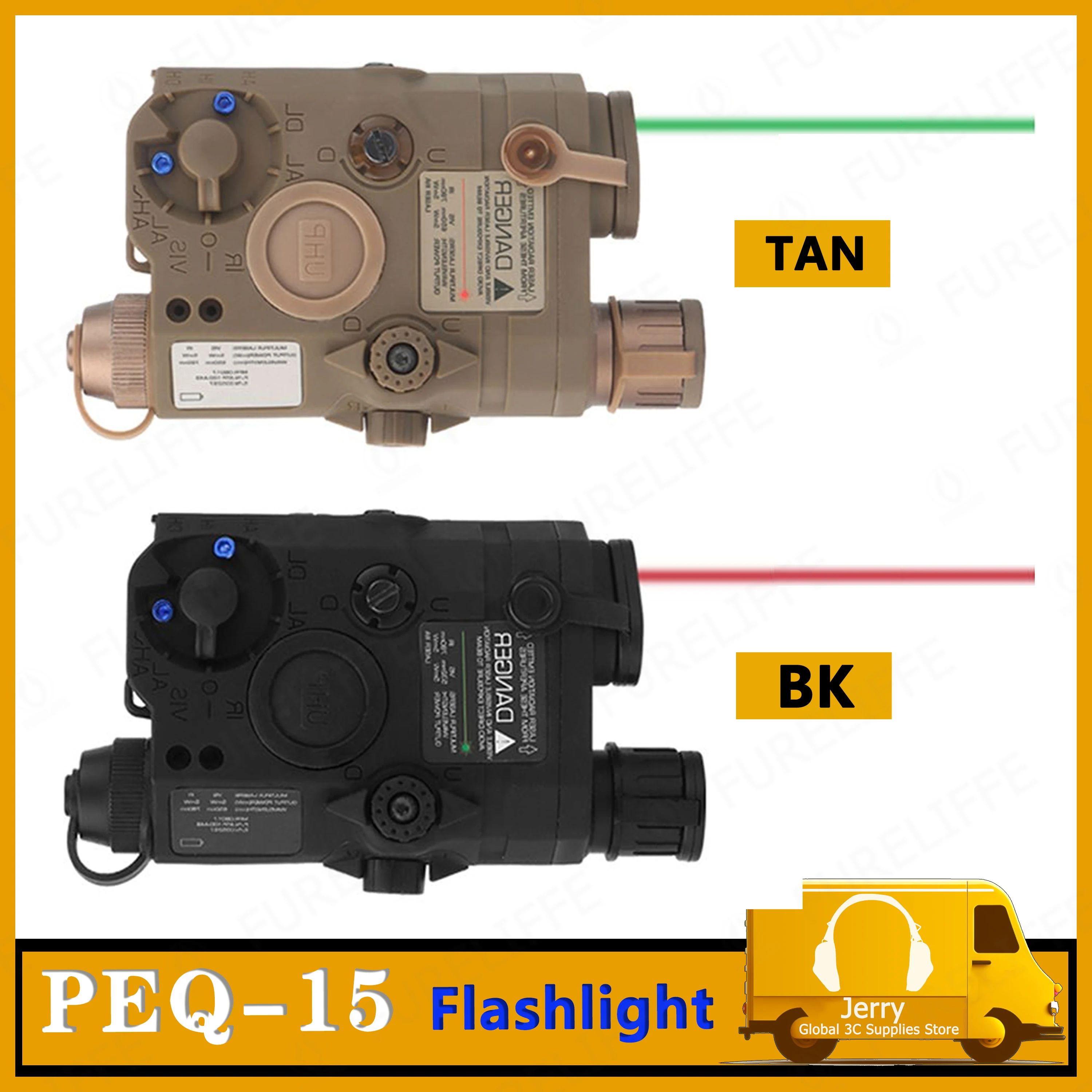 PEQ-15 multifunctionele zaklamp infraroodverlichting, infrarood, laser, zichtbaar licht drie modi, tactische uitrusting voor buiten