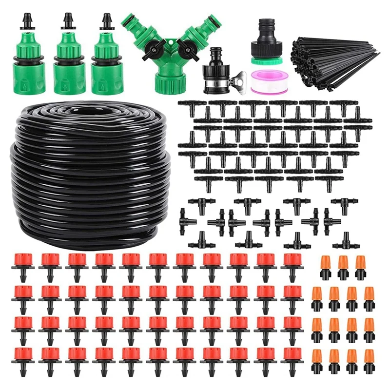

BYBS-Garden Drip Irrigation Kit Drip Irrigation System 1/4 Inch Blank Tubing Drip Kit DIY Automatic Irrigation Equipment Set