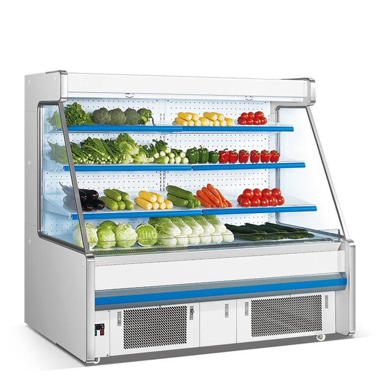 Refrigeration Equipment Fruit And Vegetable Showcase Air Curtain Refrigerator Price for Supermarket