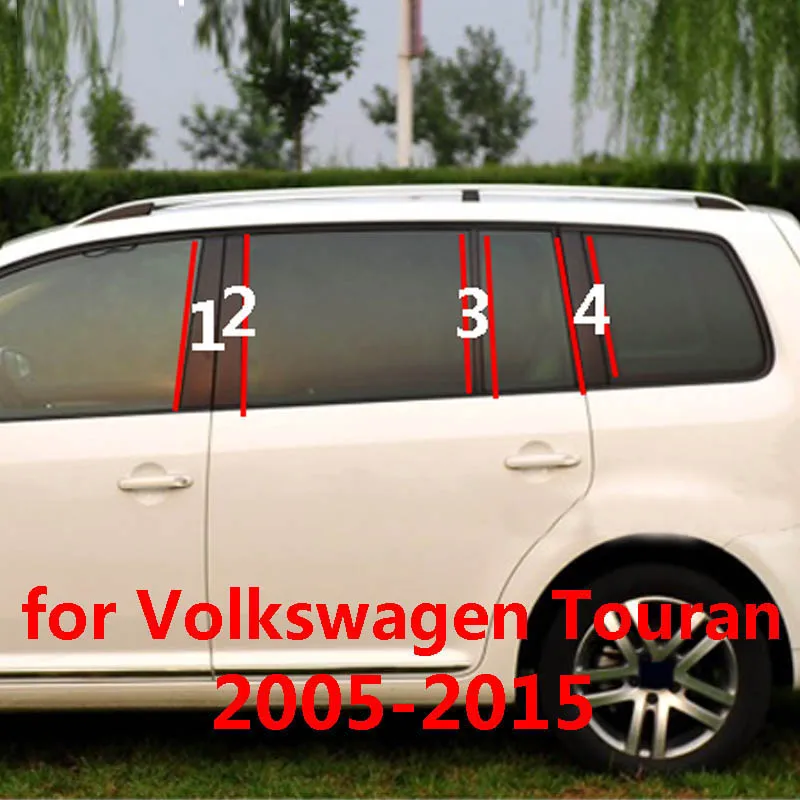 

Car Stickers For Volkswagen VW Touran 2015 2014 2013 2012 Middle Column PC Window Trims Decoration B C Pillar Strips 2005-2011